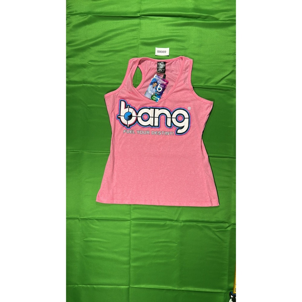 Bang Energy Fuel Your Destiny Pink Graphic Tank Top Womens Size M Athleisure